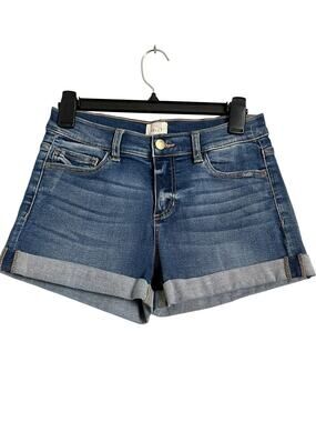 Id:23 Denim Shorts Womens 27 Blue Cutoff Cuffed Stretch 5 Pocket Summer Casual